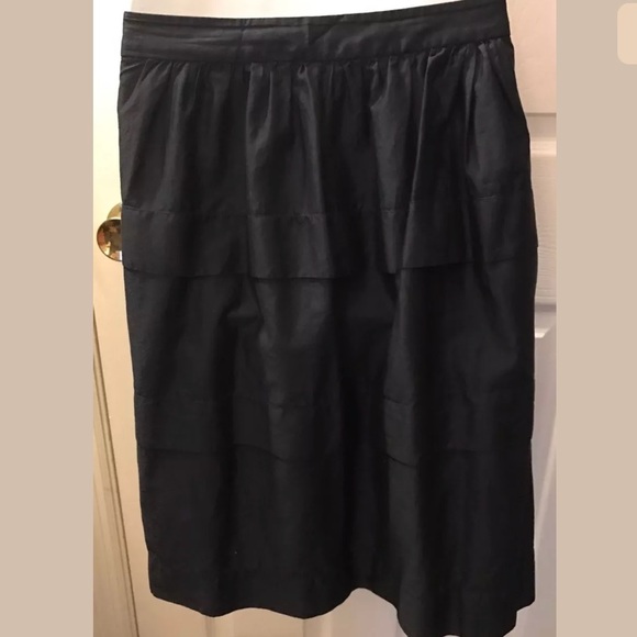 J. CREW Navy Blue Tiered Mini Skirt Pleated Career Workwear Classic Nautical - Picture 4 of 6